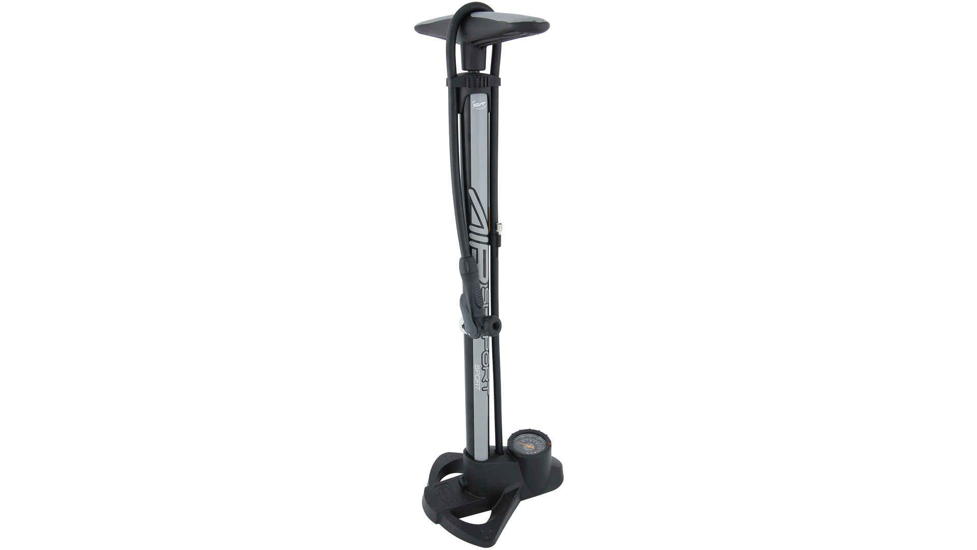 Contec Luftpumpe, Standluftpumpe schwarz cool grey für alle Ventile